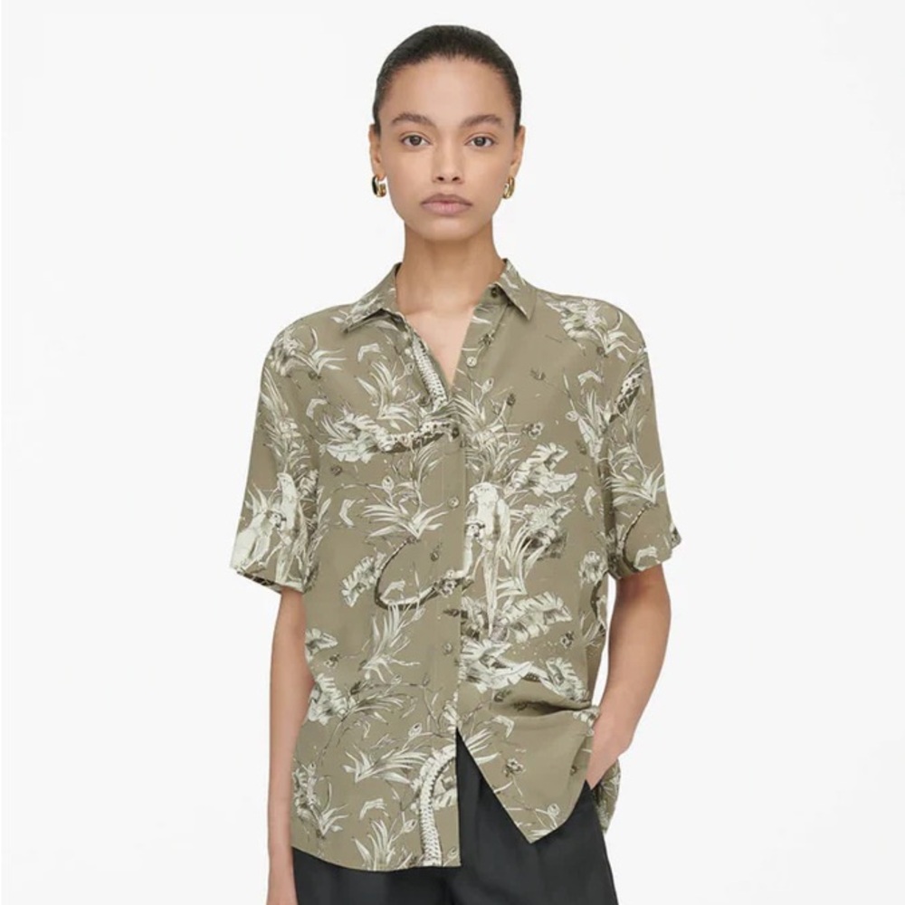 ANINE BING tropical print shirt